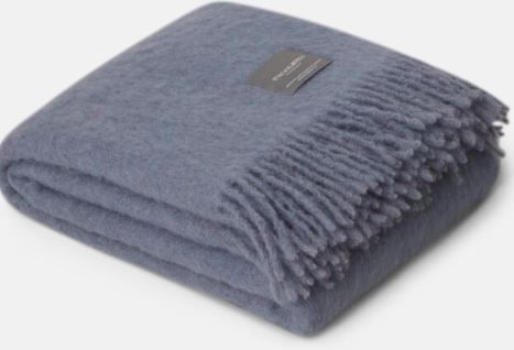 MOHAIR ROLLED FRINGES THROW 
