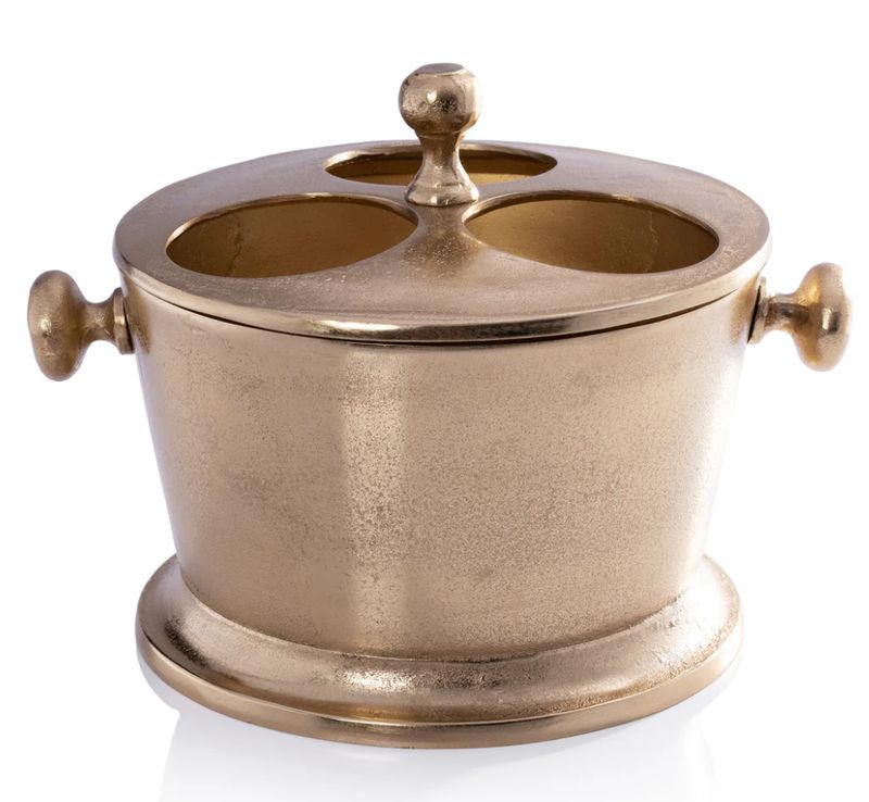 GOLD 3-BOTTLE ICE BUCKET