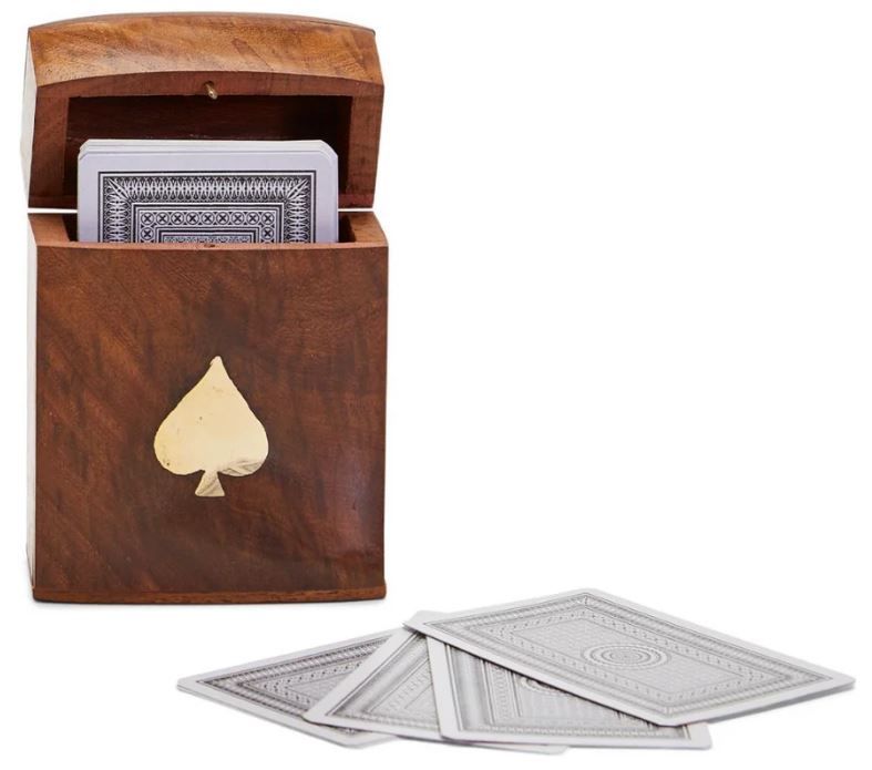 PLAYING CARDs w/Wood Box