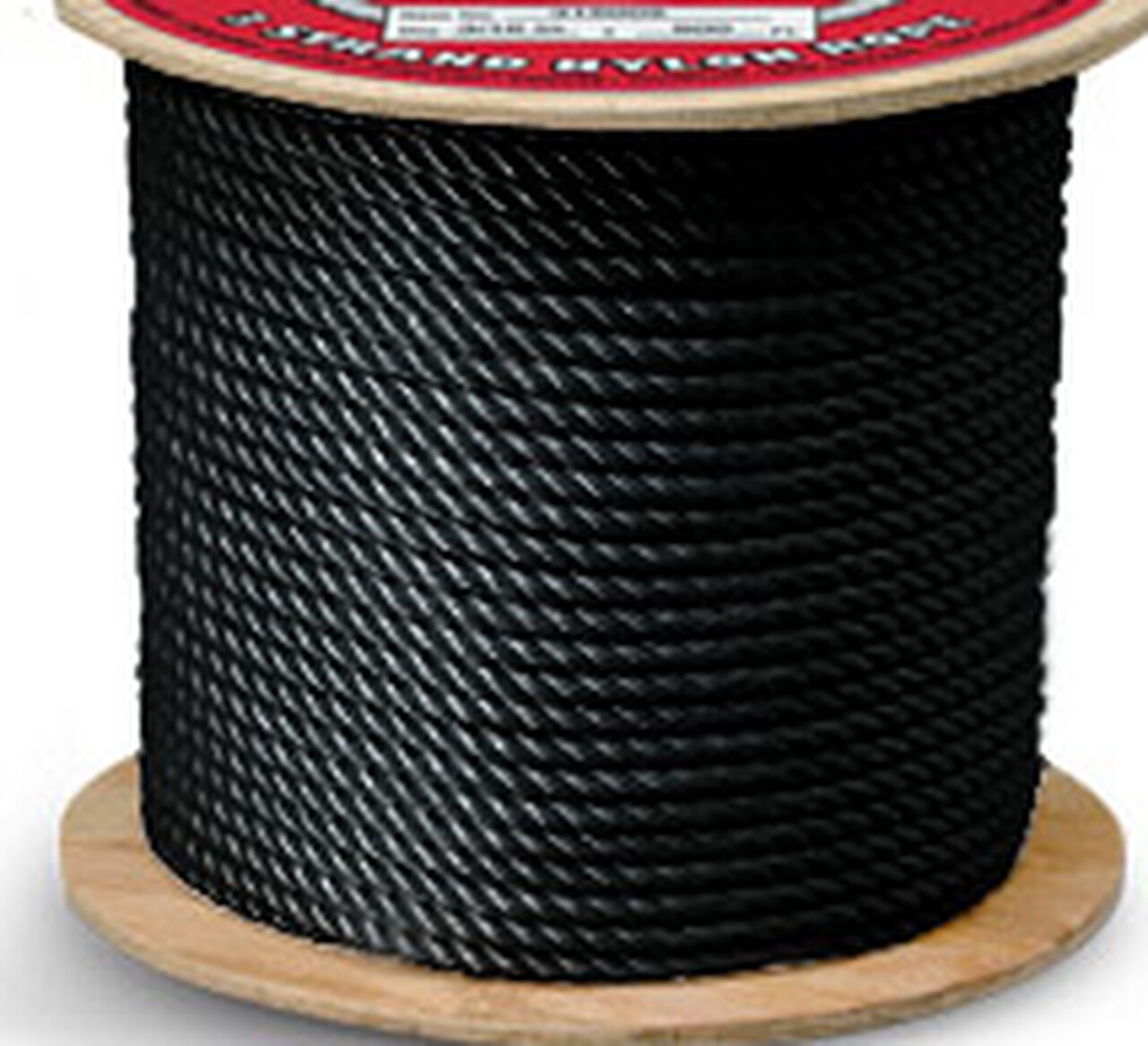 Nylon 3 Strand Rope Black by the foot
