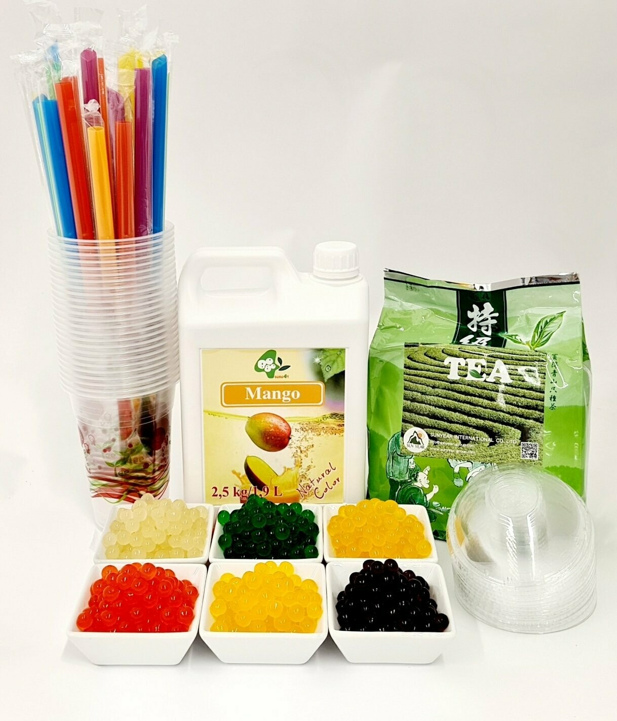 Original Bubbletea Komplettset mit sechs verschieden Bubblesorten