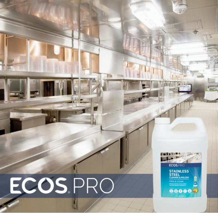 ECOS® Pro Stainless steel cleaner & polish 4 x 1GL Compostable