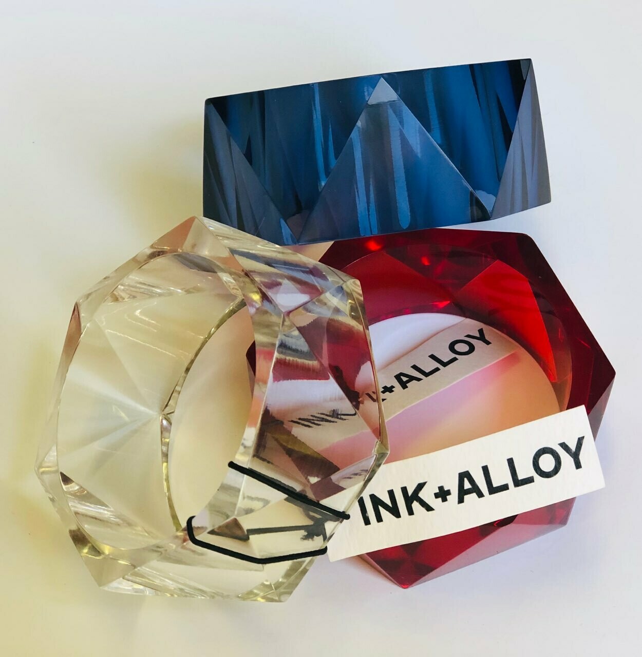 Ink + Alloy Faceted Bangle