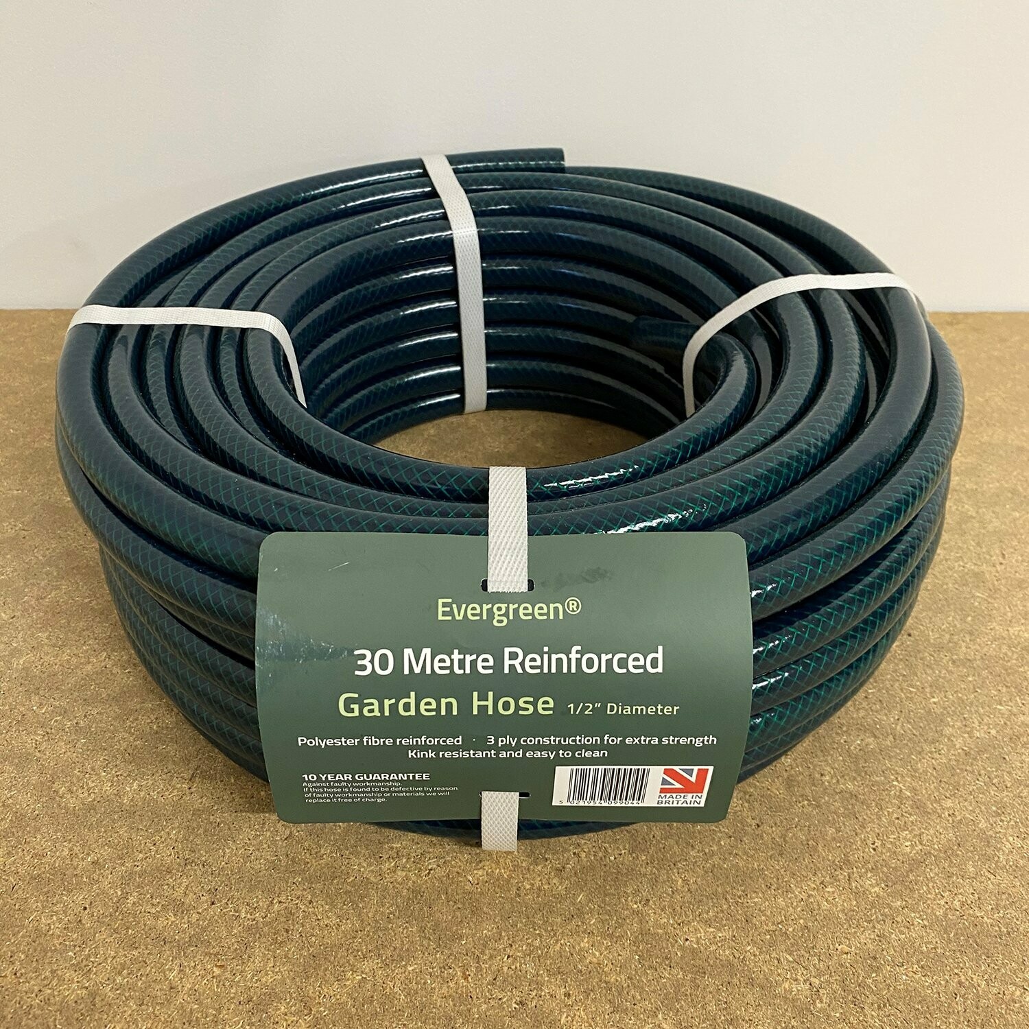EVERGREEN 30 metre reinforced garden hose (1/2in diameter)