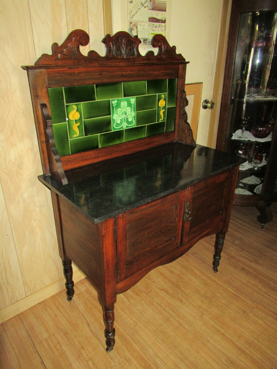 Sideboard with Irish tiles and Marble Top