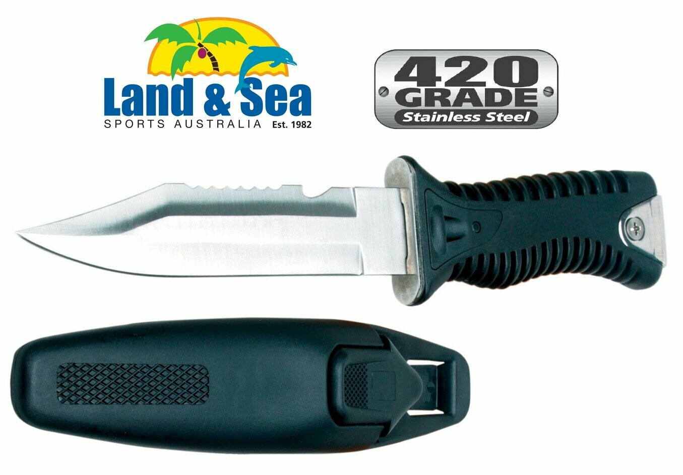 Dive Knives + Sheath Range 420 Grade Ocean Wetsuit