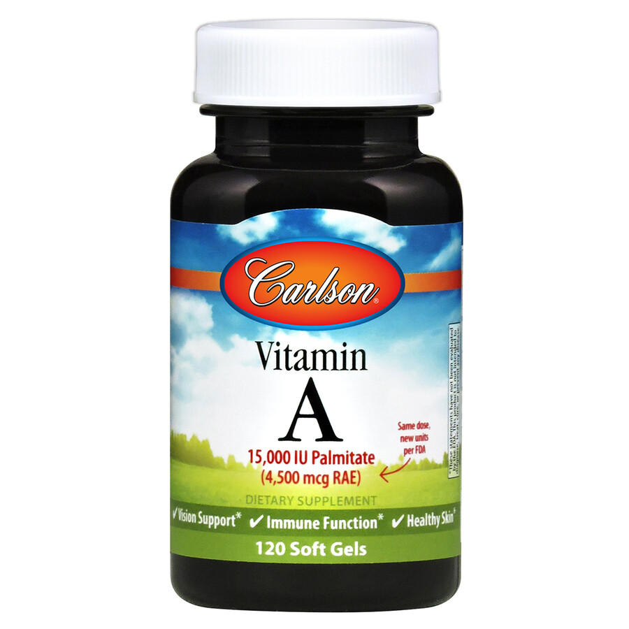 Vitamin A Palmitate 15000IU 120 gel Carlson (4 or more 8.99 each)