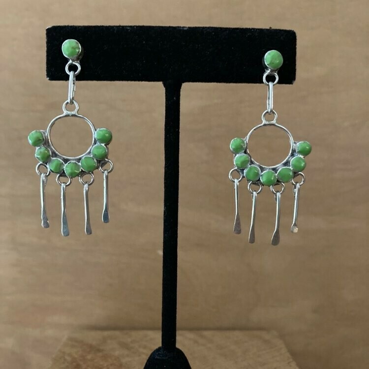 C - Zuni Green Stone Earrings Erma Esalalio