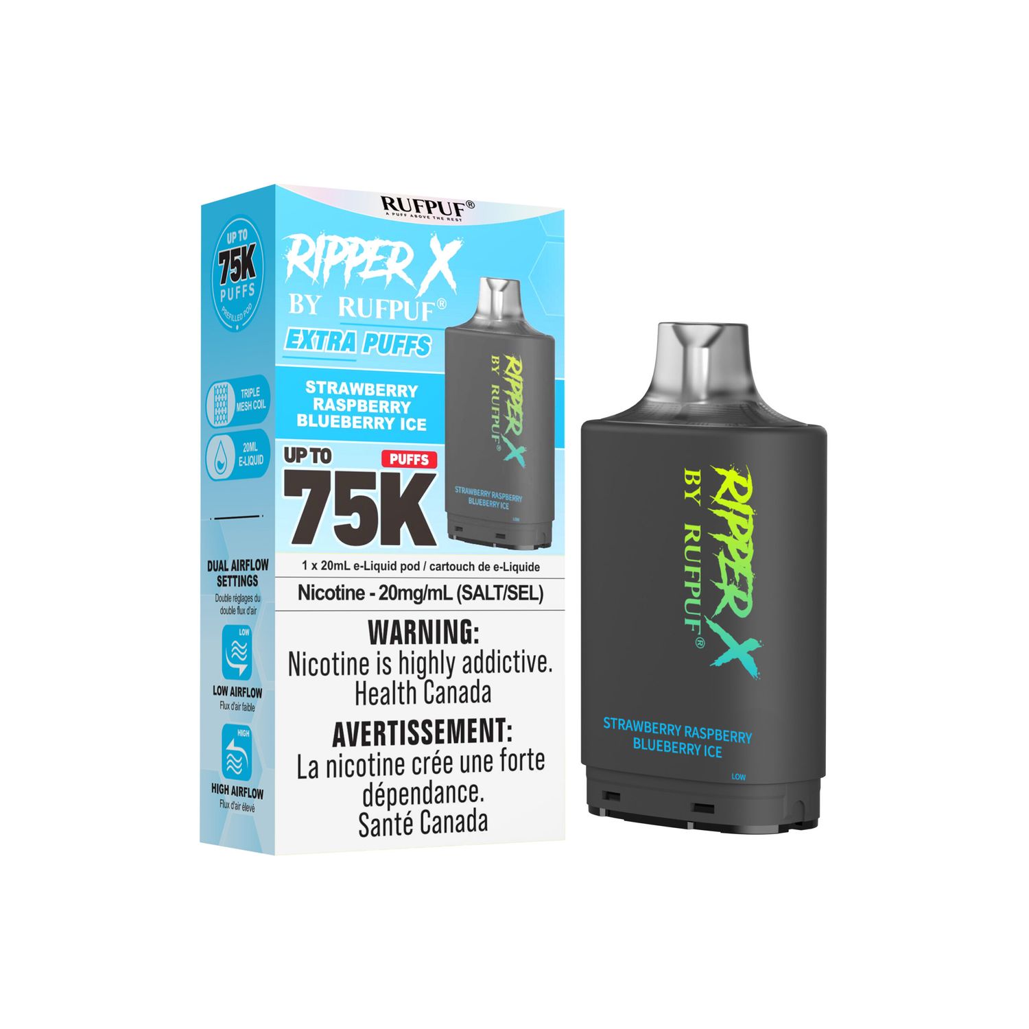 RIPPER X 75K - STRAWBERRY RASPBERRY BLUEBERRY ICE