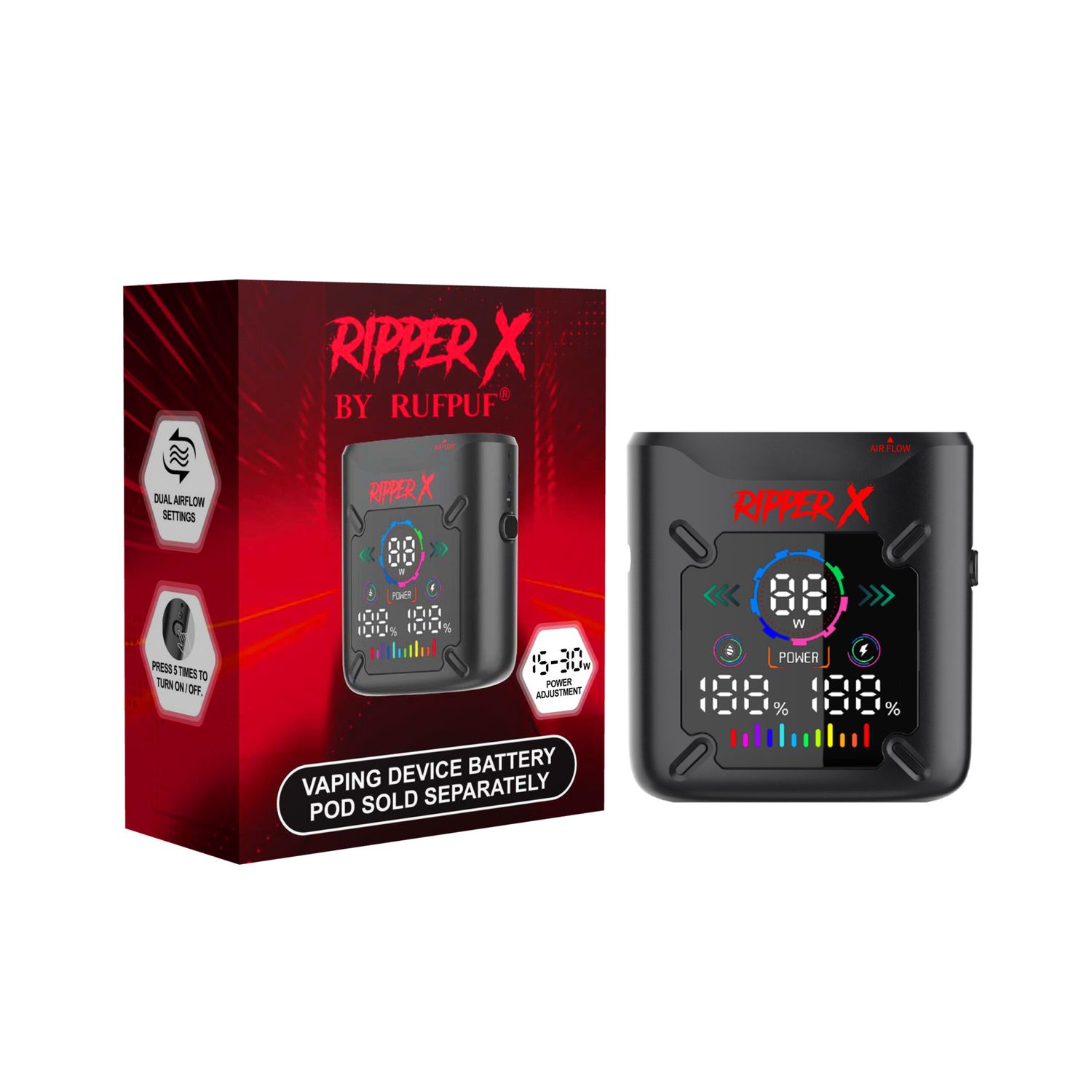 RIPPER X BATTERY 1000MAH - BLACK RED
