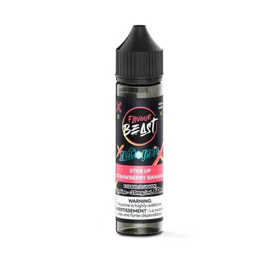 FLAVOUR BEAST EJUICE - STR8 UP STRAWBERRY BANANA 60ML 20MG