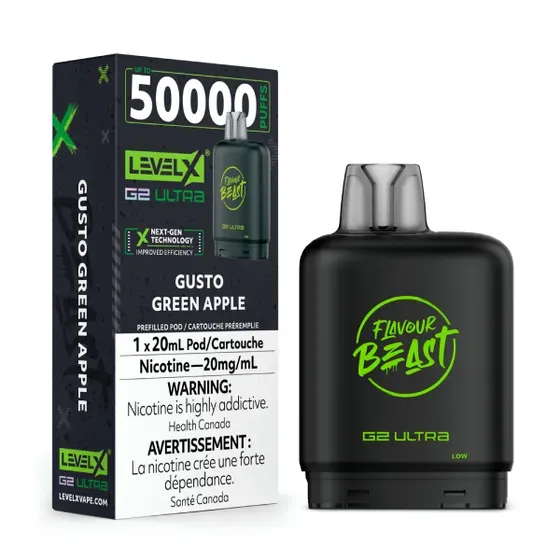 LEVEL X G2 ULTRA POD - GUSTO GREEN APPLE 