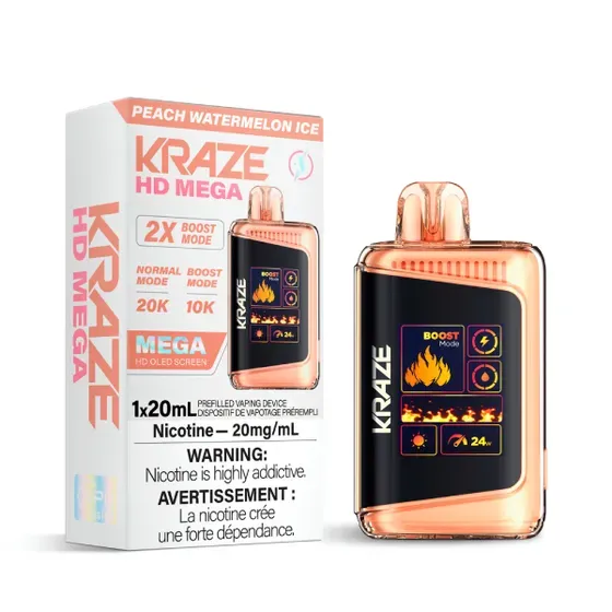 KRAZE HD MEGA - PEACH WATERMELON ICE