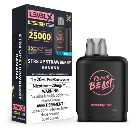 FB LEVEL X BOOST 25K - STR8 UP STRAWBERRY BANANA