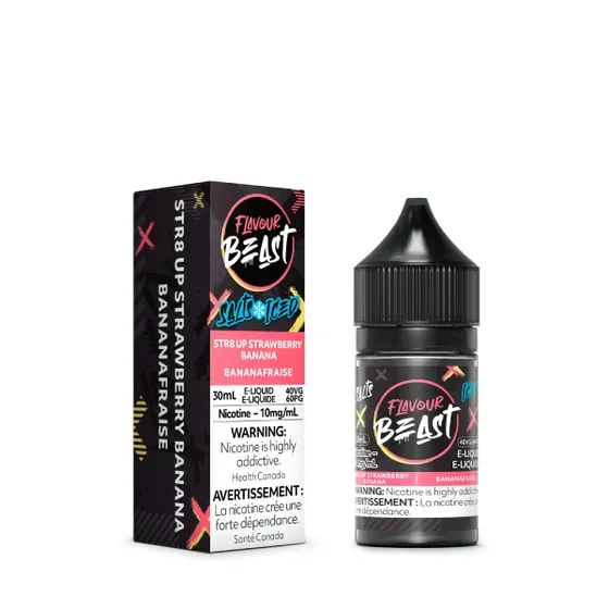 FLAVOUR BEAST EJUICE -  STR8 UP STRAWBERRY BANANA 30ML 10MG