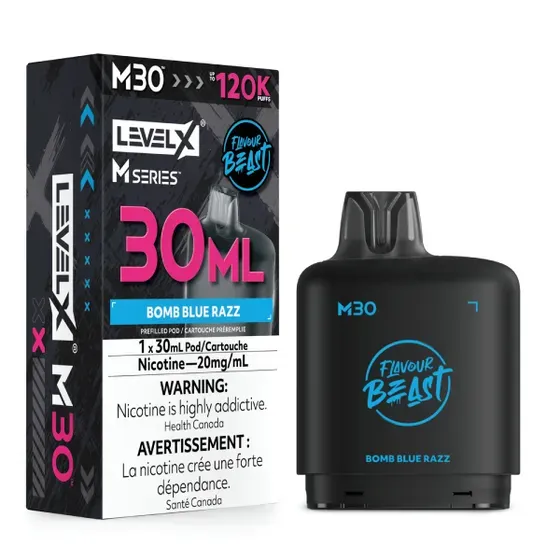 FLAVOUR BEAST LEVEL X M 30ML - BOMB BLUE RAZZ