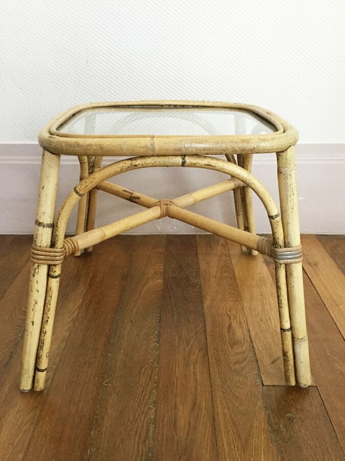 Table basse rotin IKÉA vintage, 1960