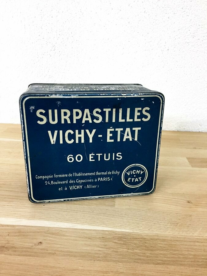ANCIENNE BOITE PASTILLES VICHY-ELEPHANT old tin box Blechdose EUR 9,00