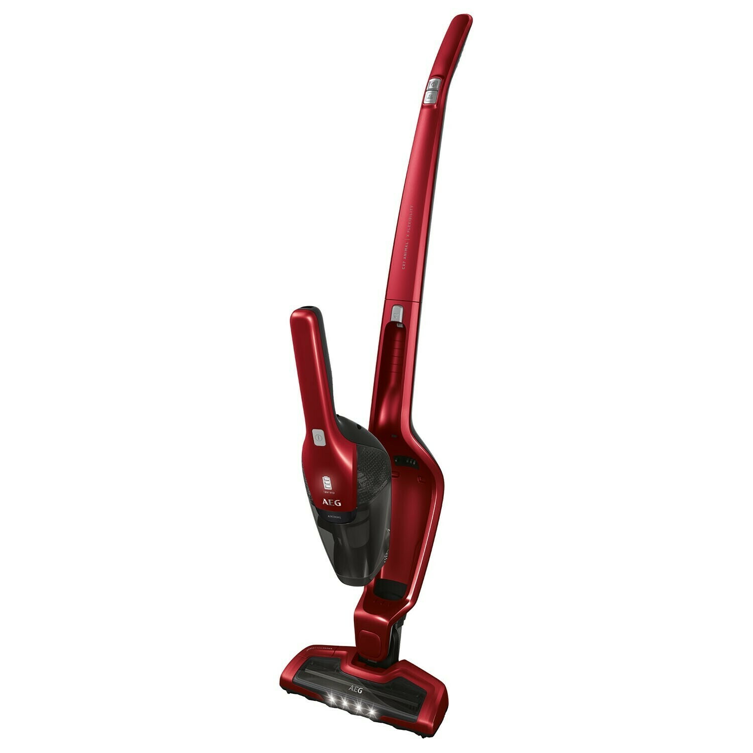 AEG CX7 WATERMELON RED CORDLESS VACUUM CLEANER WITH DETACHABLE HANDHELD