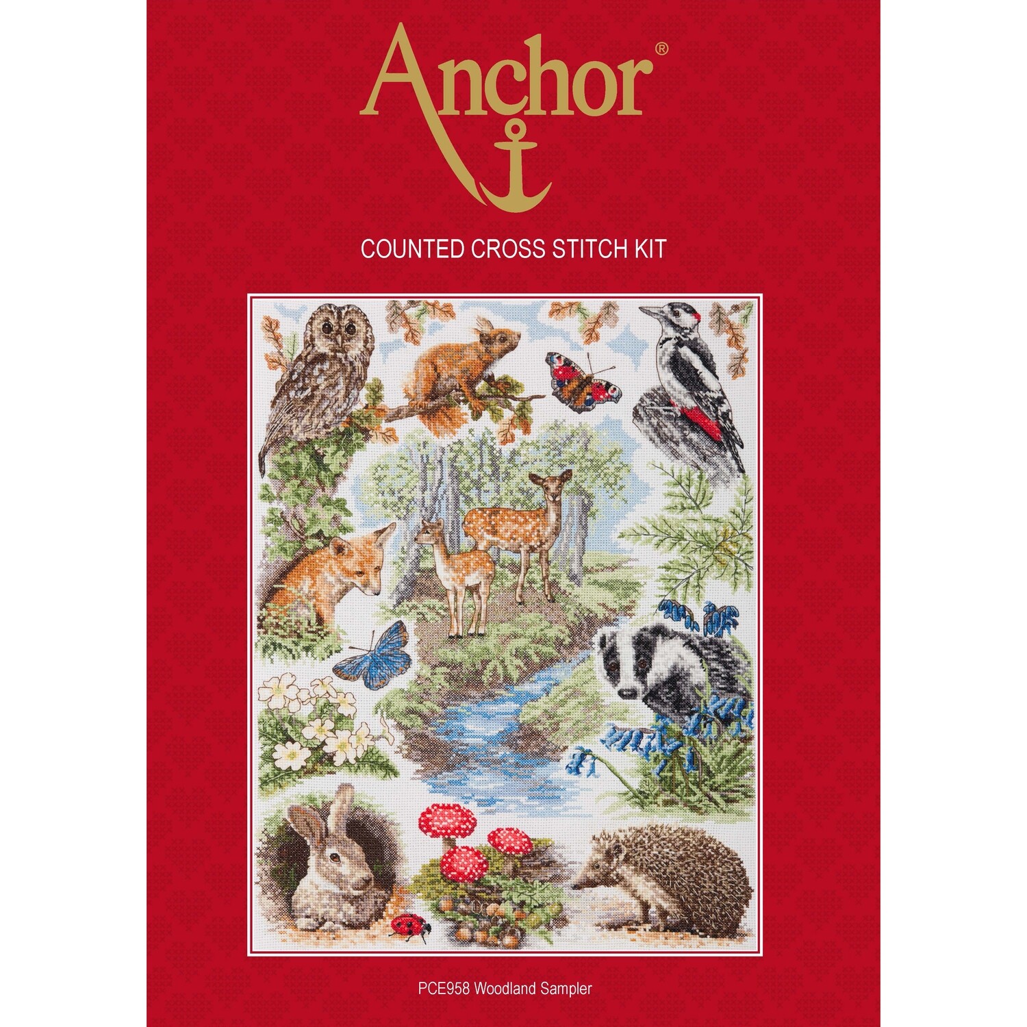 Anchor Cross Stitch Kit Woodland Sampler