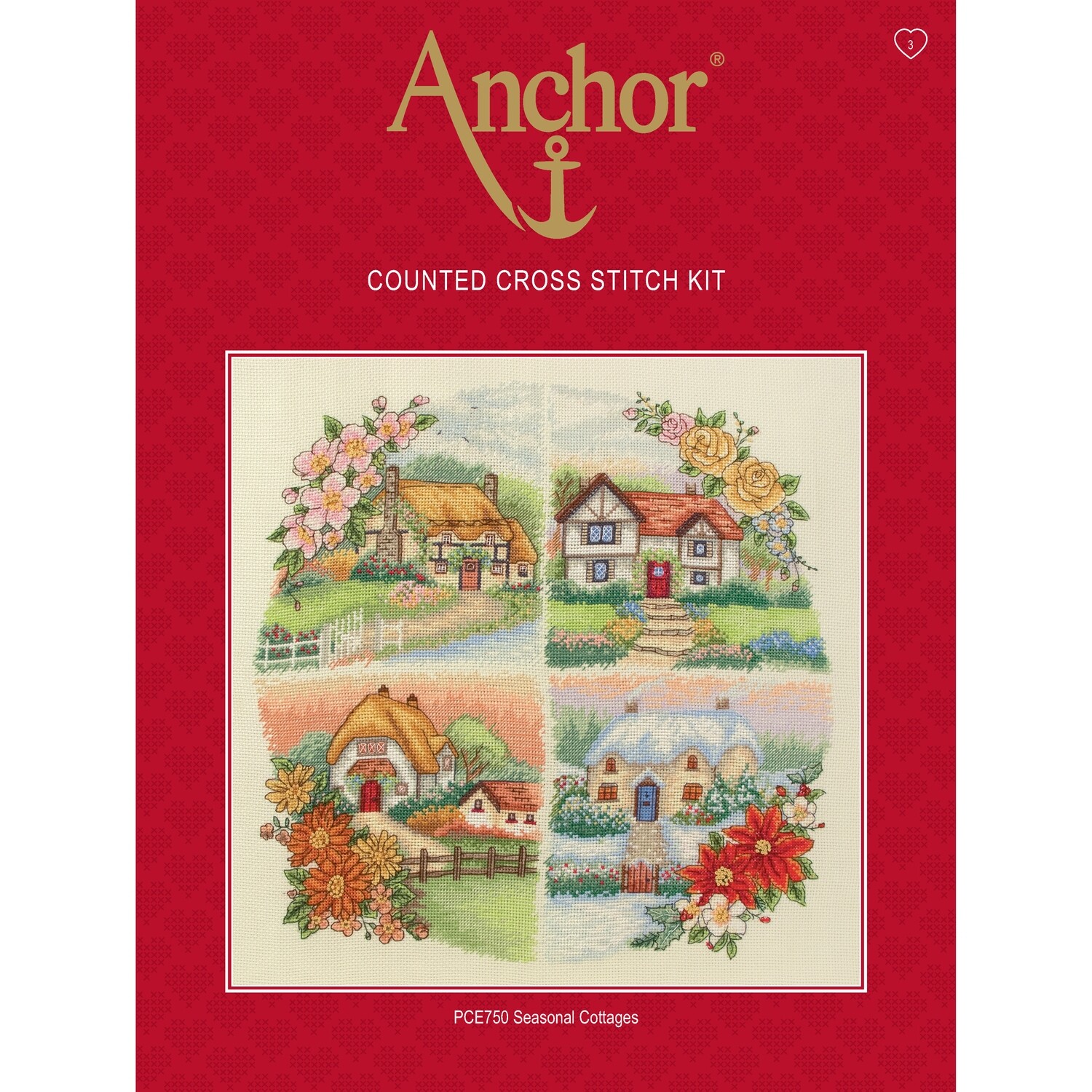 Anchor Cross Stitch Kit Seasonal Cottages