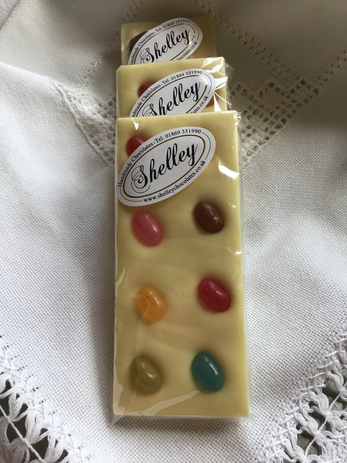 3 White 'Shelley' Jelly Bean Fun Bars
