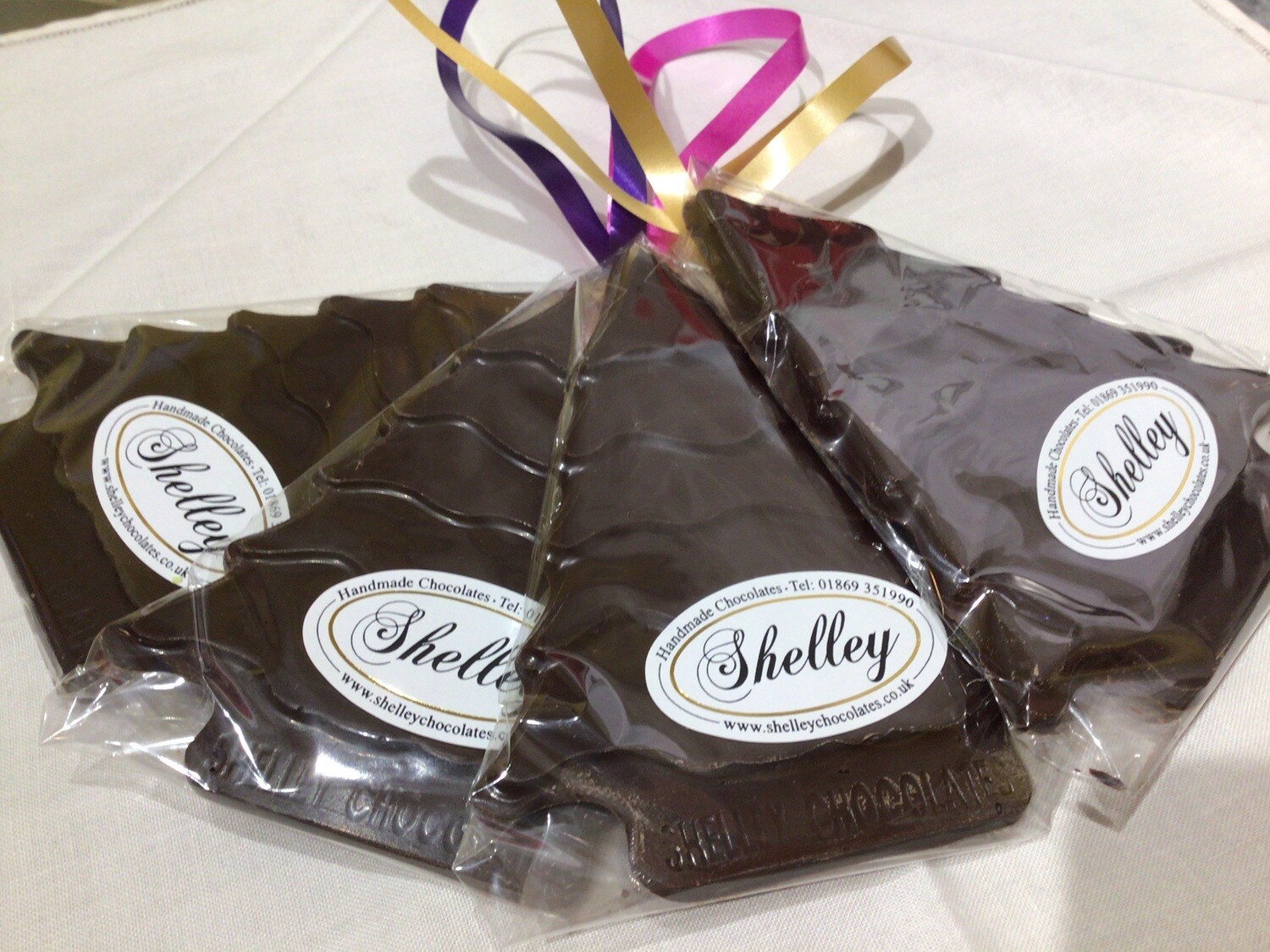 Christmas Tree Decorations in Dark Chocolate Pack of 4