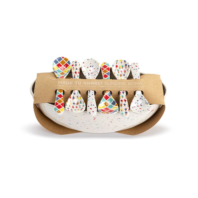 Confetti Ice Cream Bowl w/ Spoons