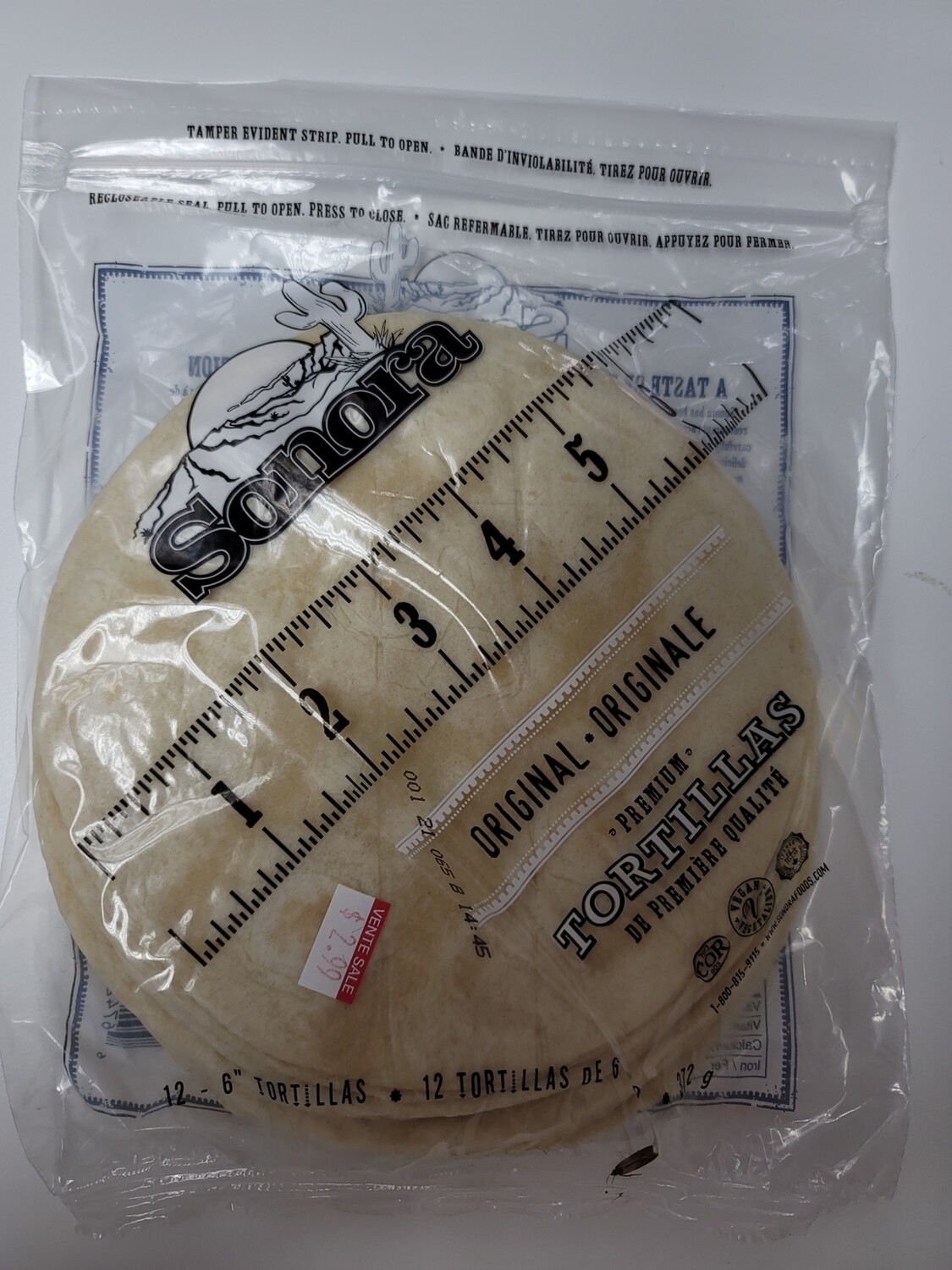 Tortilla de Harina Sonora de 6' con 12pzas.