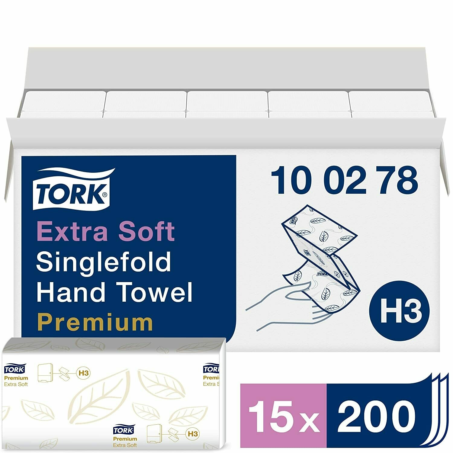 Tork Hand Towels 100278 H3 Premium Folded Paper