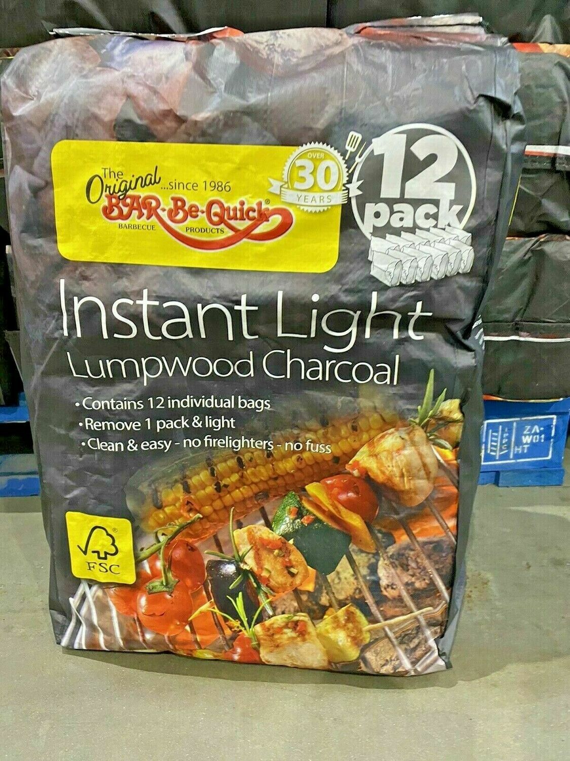 BarbeQuick Instant Lighting lump wood Charcoal 15kg