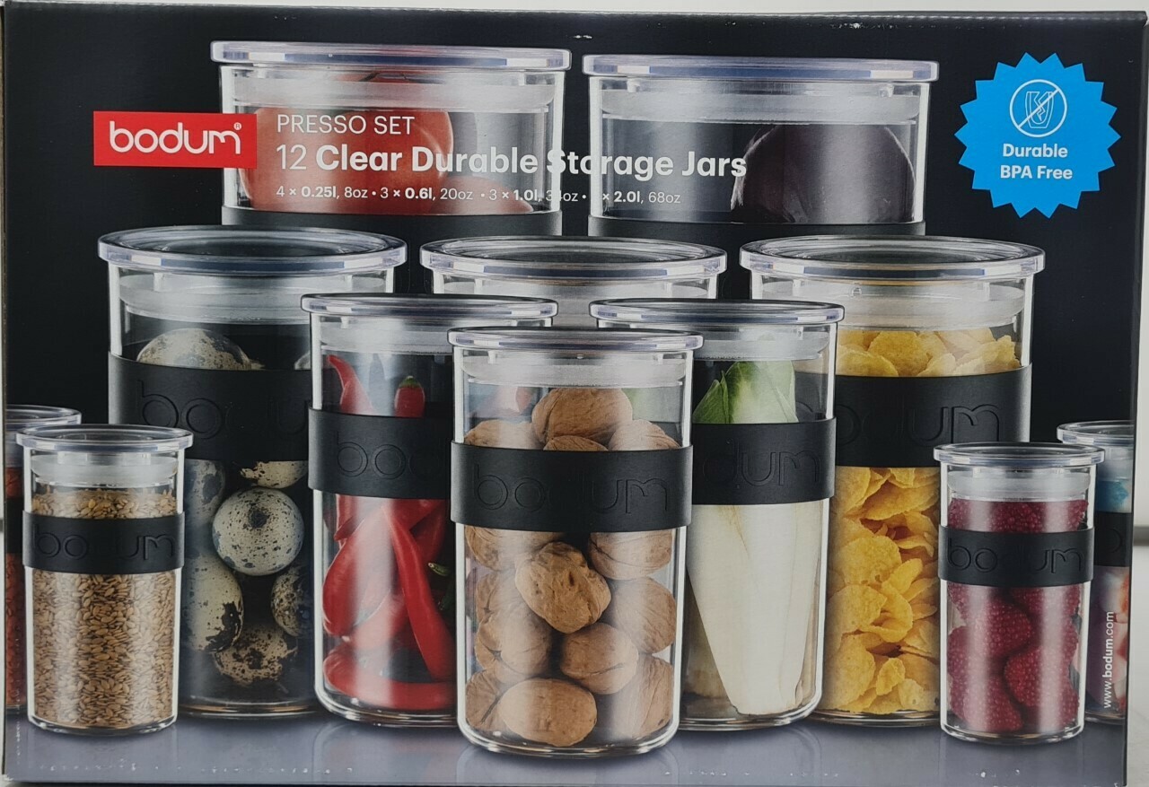 Bodum Presso 12 x Durable Food Storage Jars Kitchen