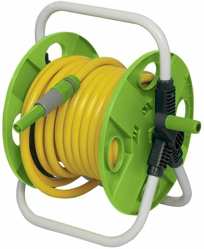 30m Metre Water Hose, Reel & Fittings Set