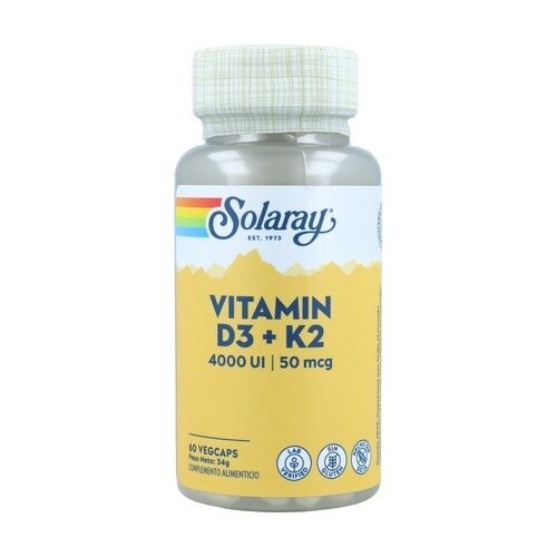 SOLARAY VITAMIN D3 + K2 60 CAPSULAS VEGETALES
