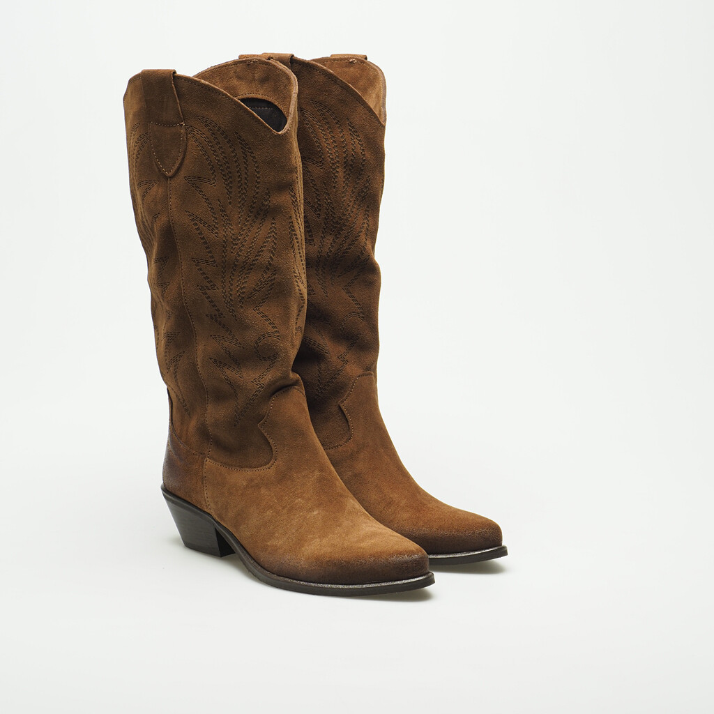 damen stiefel cognac leder