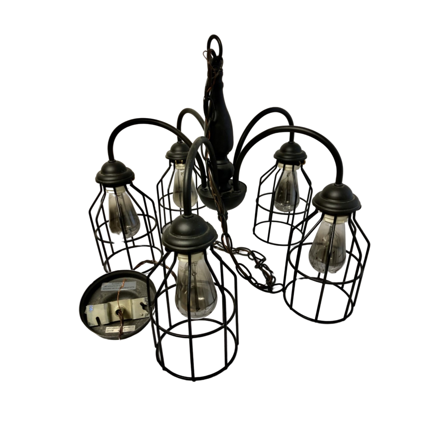 Rod Iron 5 Edison Bulb Chandelier