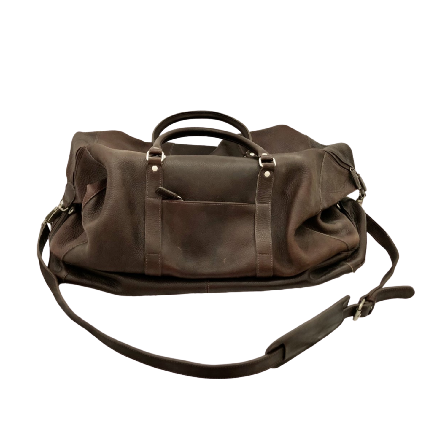 M LONDON Dark Brown Leather Travel Bag