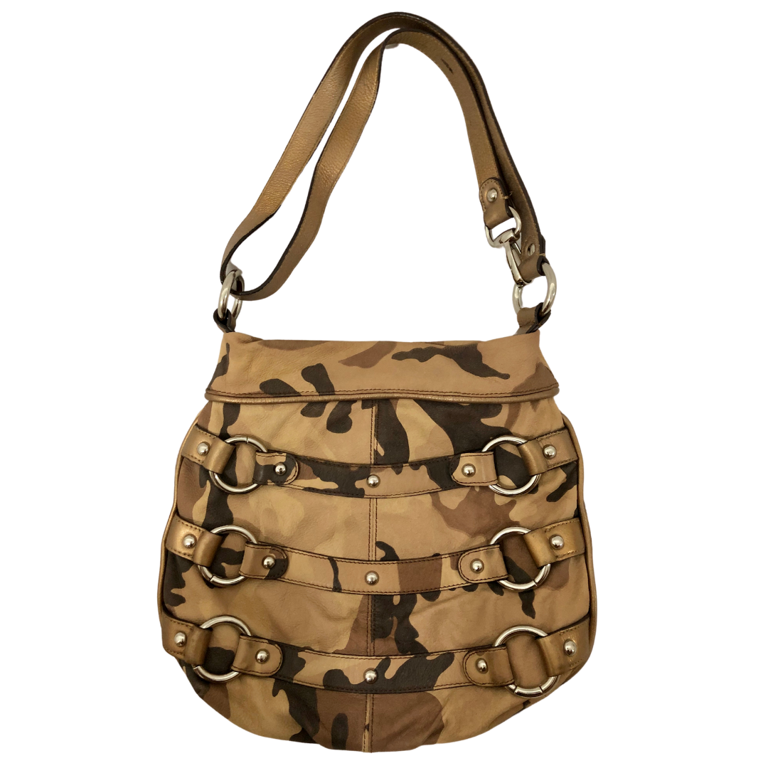 B Makowsky Camouflage 100 Soft Genuine Leather Handbag