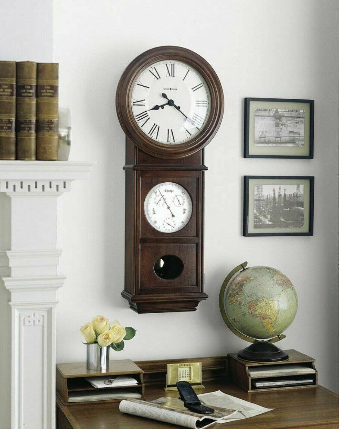 Howard Miller Lawyer ll Chiming Key Wound Mechanical Wall Clock 620249