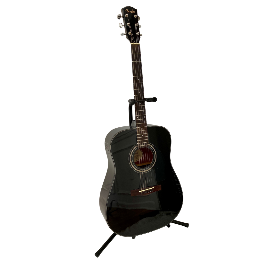 Fender Black Acoustic Guitar DG11 with Stand and Soft Case