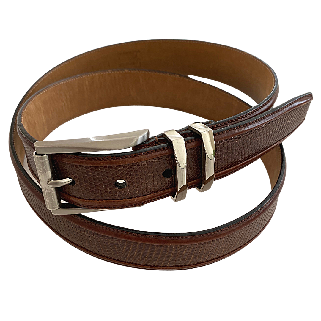 Mezlan Genuine Lizard 1 3/8" Belt Men's Size 42