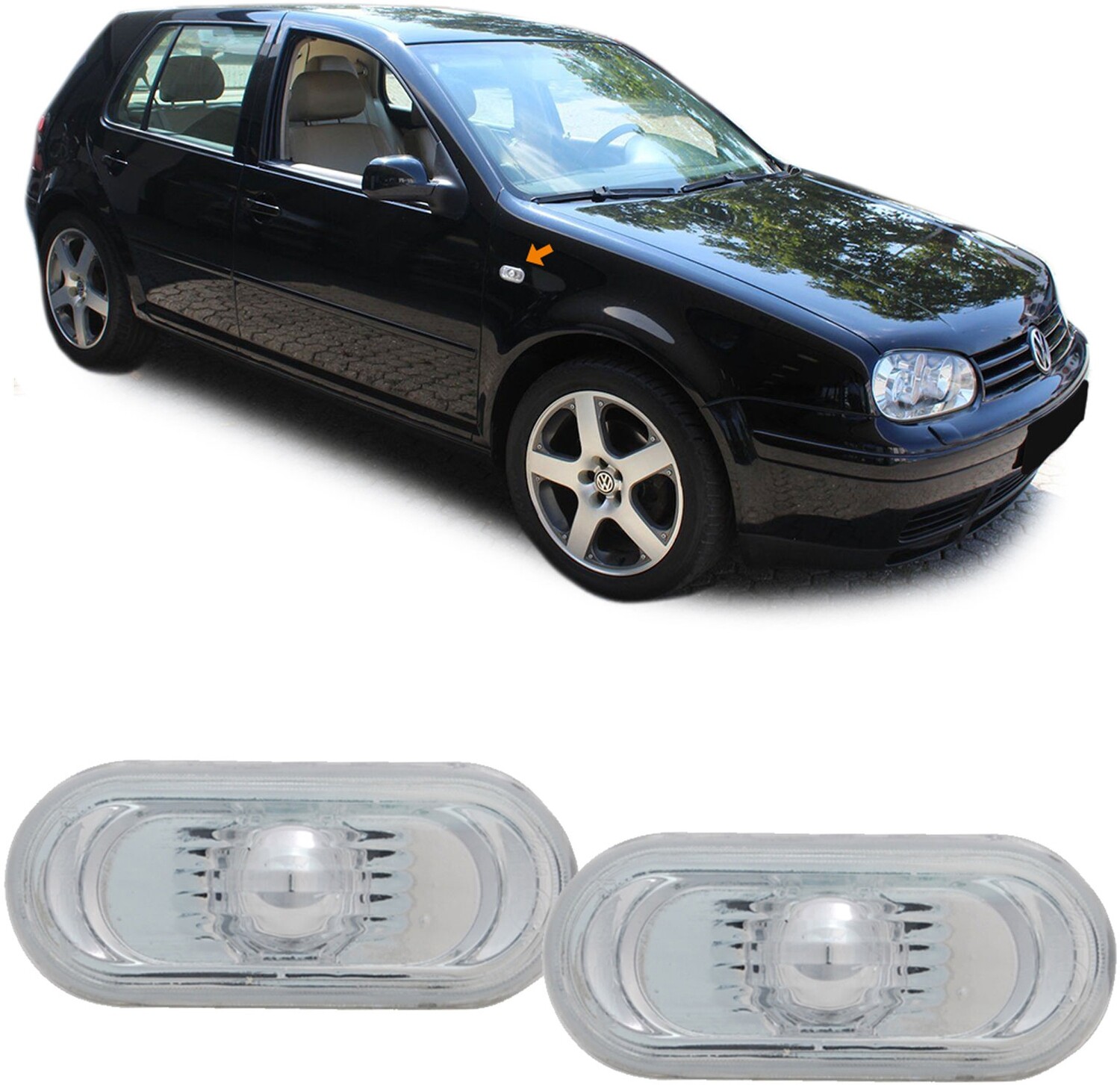 Clignotants Latéraux Fumés Pour Volkswagen Golf 1 - Compatible 1974-1983 - GV-427 - Avec Marquage E