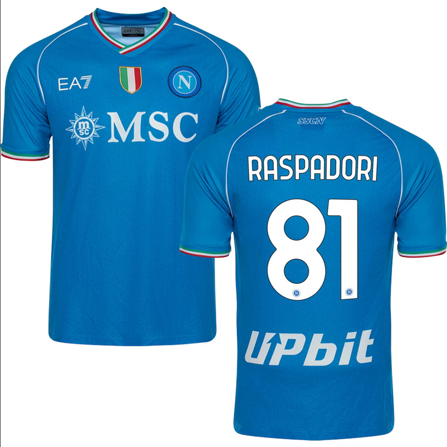 Raspadori 81 Napoli 23/24 Home Soccer Jersey