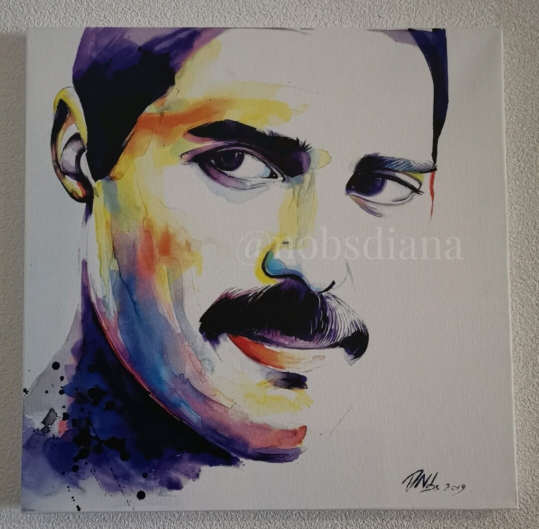 The portrait of Freddie Mercury/Limited edition print on canvas