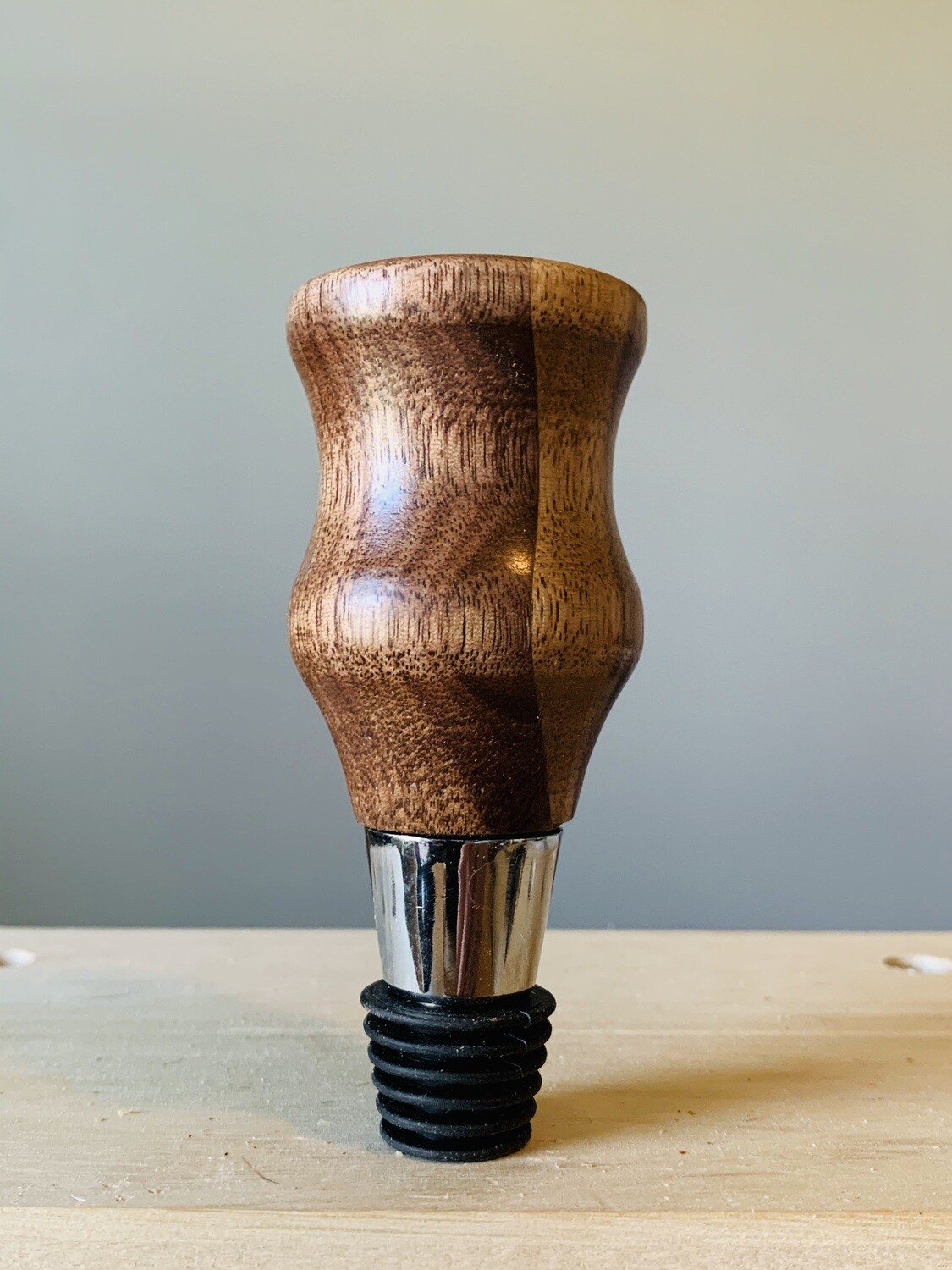 Lathe Turned Bottle Stopper without Corkscrew