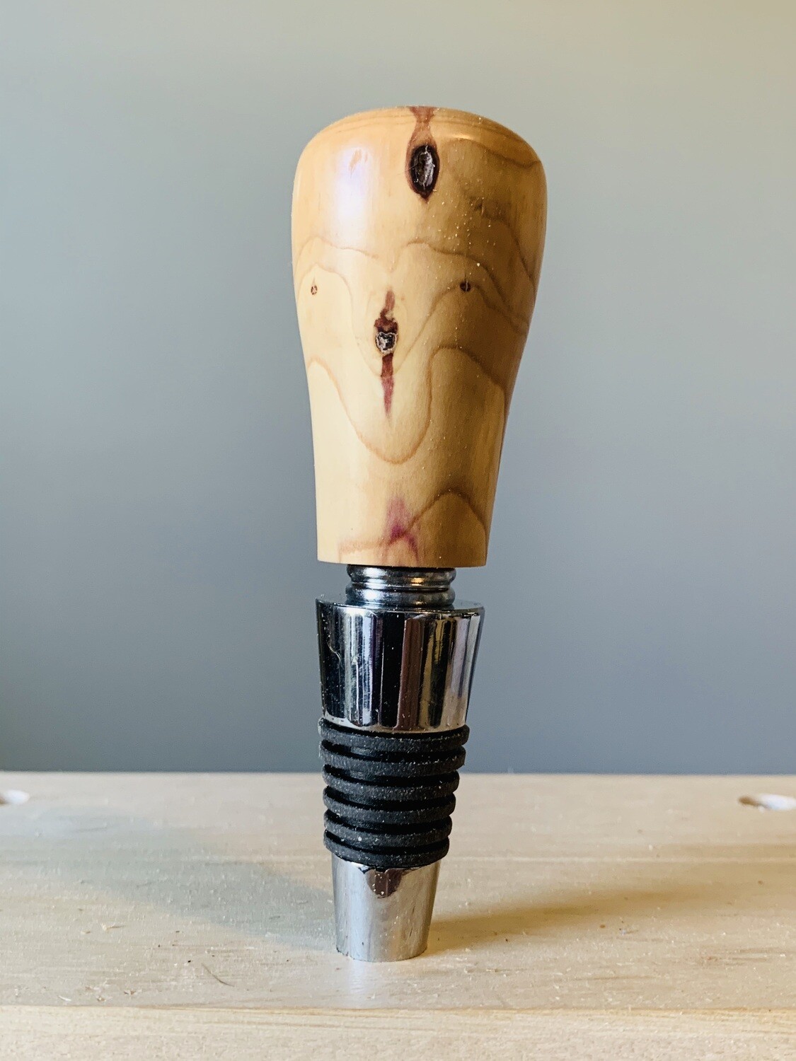 Lathe Turned Bottle Stopper with Corkscrew