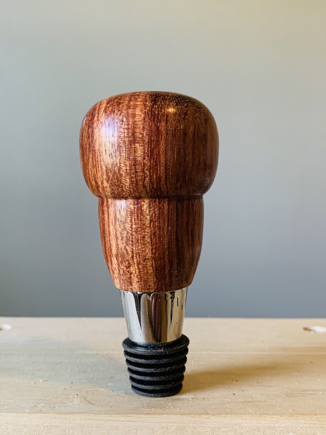Lathe Turned Bottle Stopper without Corkscrew
