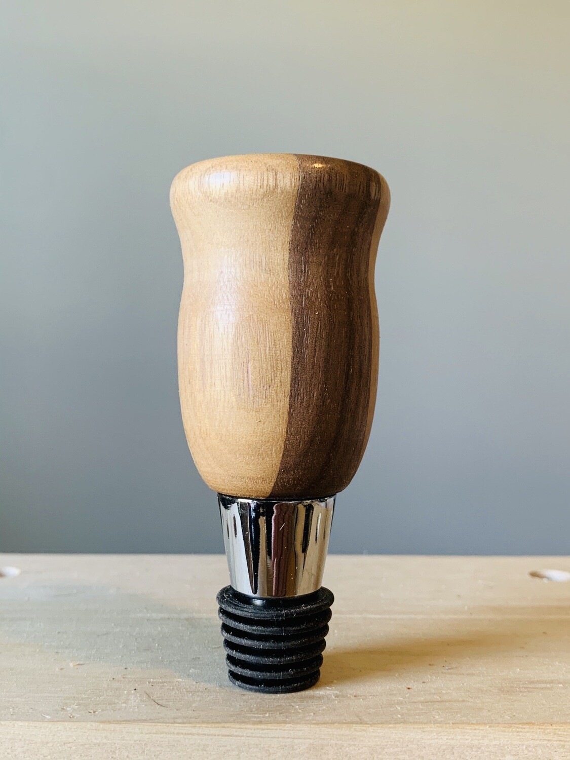 Lathe Turned Bottle Stopper without Corkscrew