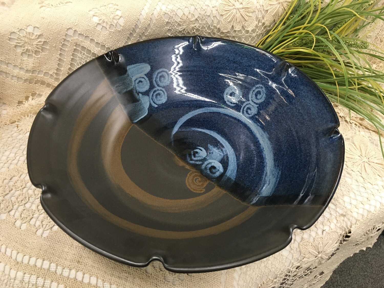 Pasta Bowl, Large Blue Stone Pavlo Pottery Canadian Handmade