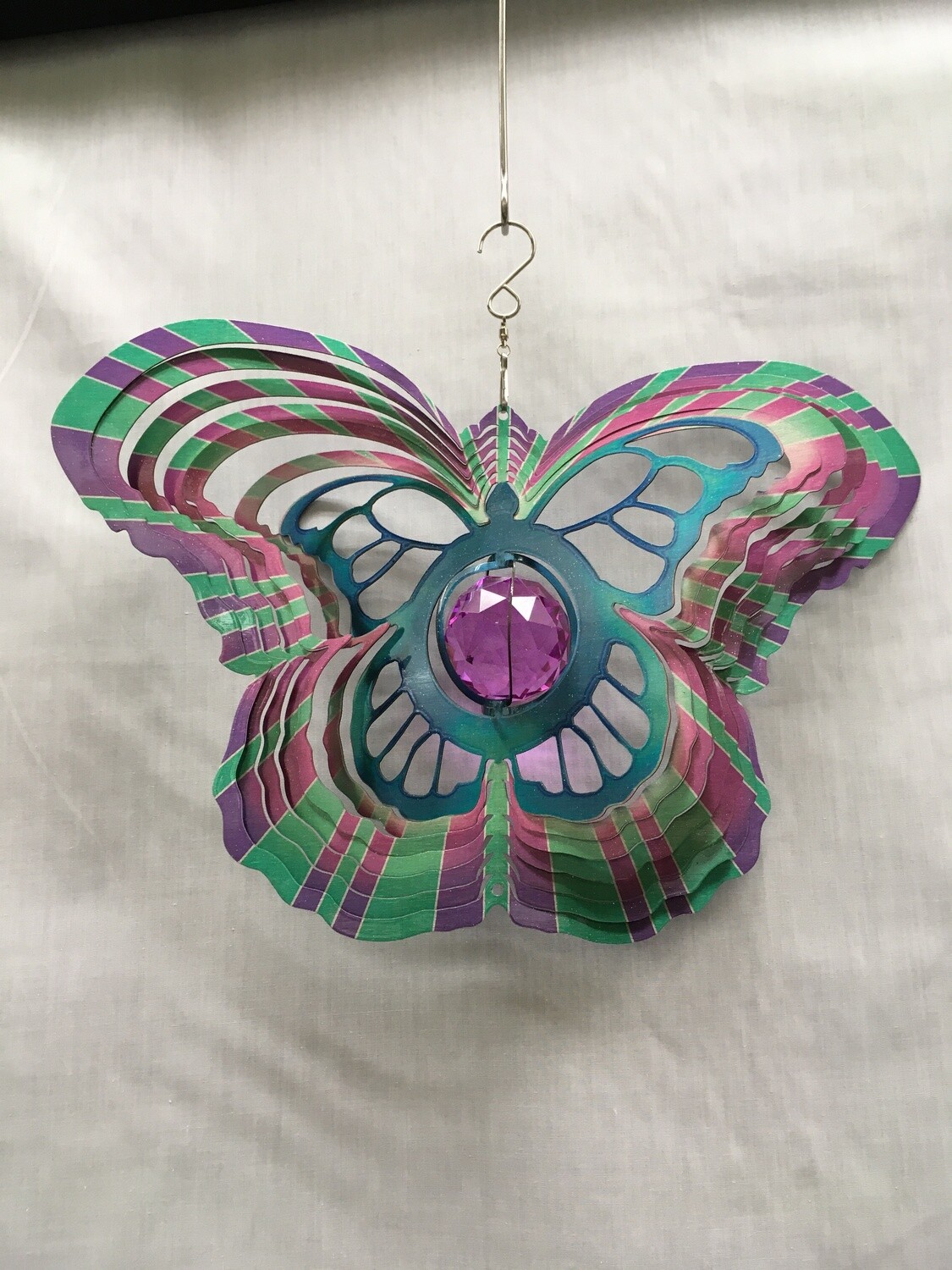 Butterfly Shape Blue Large Wind Spinner